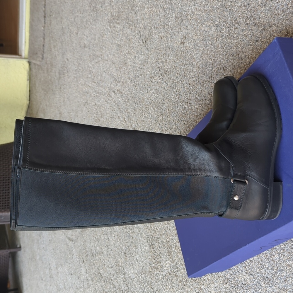 Stuart Weitzman Accumulate Nero Old West Calf Leather Boots - 9